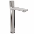 Modern Polished Chrome Bathroom Faucet with Mesh Filter and Sleek Spout