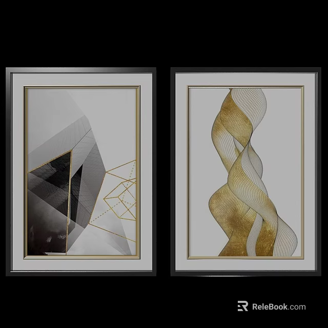Modern Locker Cabinet with Gold Geometric Accents and Functional Storage Design 3d model 
