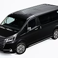 Sleek Black Toyota Minivan Exterior Design With Front Grille And Rear Lights
