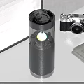 Modern Cylindrical Electronic Air Purifier With Transparent Design And Glowing LED Ball