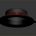 Stylish Gray Fashion Hat With Red Ribbon And Gold Buckle Detail