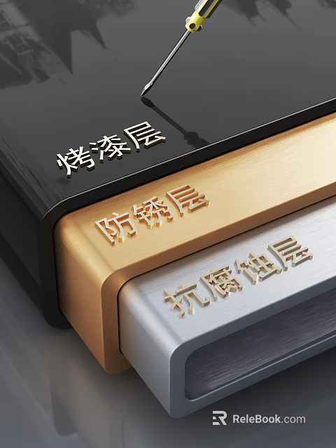 Multilayer Protective Coating With Paint Rust Proof And Corrosion Resistant Layers 3d model 