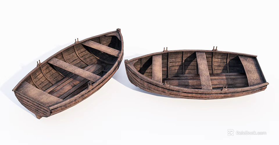 Traditional Wooden Boats With Handcrafted Wooden Planks And Classic Design Details 3d model 