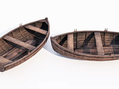 Traditional Wooden Boats With Handcrafted Wooden Planks And Classic Design Details 3d model
