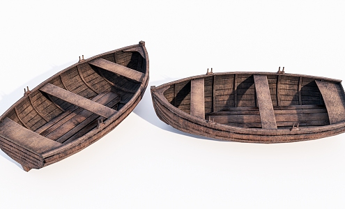 Modern Wooden Boat Small Wooden Boat 3d model