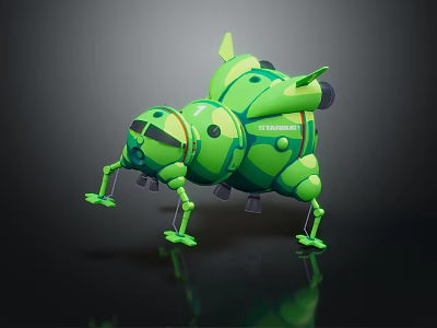Modern robot interstellar bug space bug science fiction insect cartoon insect 3d model