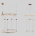 Contemporary Chandelier Designs Featuring Circular Metal Frames And Multiple Hanging Bulbs 3d model