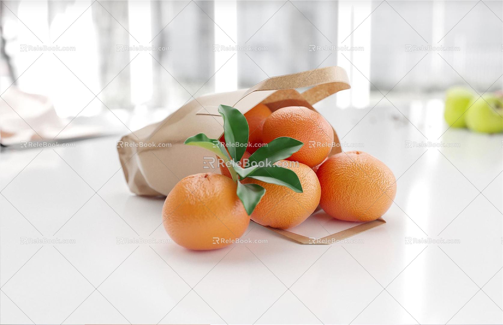 Modern Orange Fruit Orange 3d model