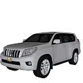 Silver SUV Parked On Roadside With Green Trees And Street Lamp Background