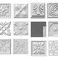 White Decorative Carved Panels With Various Floral And Geometric Patterns For Wall Ceiling Decor