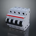 White Industrial Electrical Circuit Breaker With Black Switches Red Label And Multiple Installation Ports
