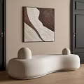 Modern Lamb Fleece Multiplayer Sofa Curved Sofa Shaped Sofa 3d model