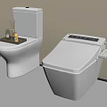 Modern Toilet and Smart Bidet Toilet with Essential Oils Tray in Bathroom