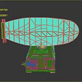 Green Mobile Radar Equipment With Large Antenna Mounted On Military Vehicle