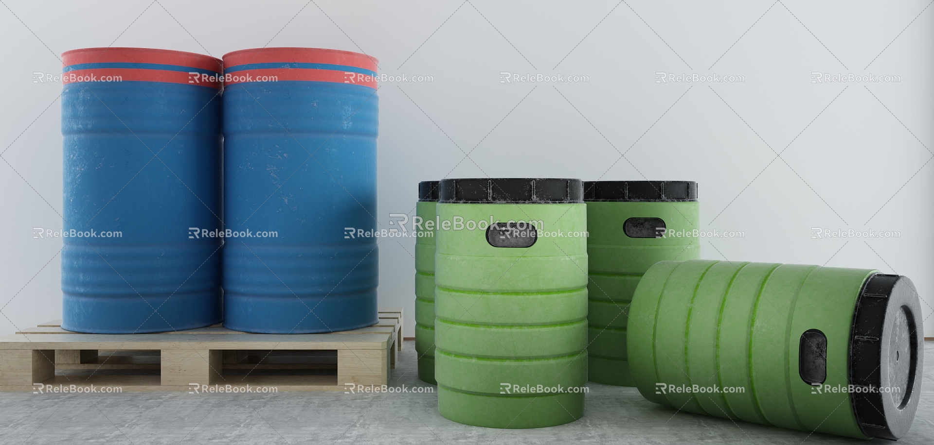 Modern Barrel Raw Material Storage Barrel model