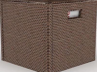 Brown Woven Storage Basket with Label Window for Home Organization Needs 3d model