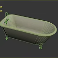 Elegant White Freestanding Bathtub With Brass Faucet And Stylish Brass Feet Design
