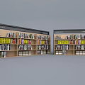 Modern Bookcases With Multiple Shelves Filled With Various Books And Storage Design 3d model