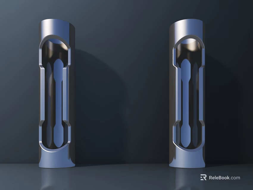 Two Modern Silver Table Lamps With Sleek Metallic Design And Contemporary Style 3d model 