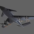 Silver Fighter Jet With Modern Design Armed With Multiple Missiles In Flight 3d model