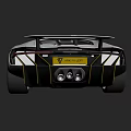 Sleek Silver Sports Car With Black Roof Yellow Accents And Rear Spoiler Sporty Exterior Design