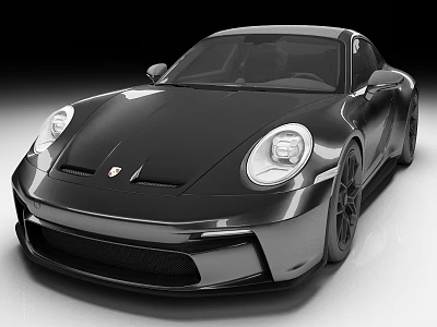 Shiny Black Sports Car With Sleek Aerodynamic Body And Modern Headlights 3d model