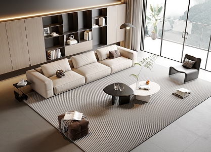 Modern sofa coffee table combination 3d model