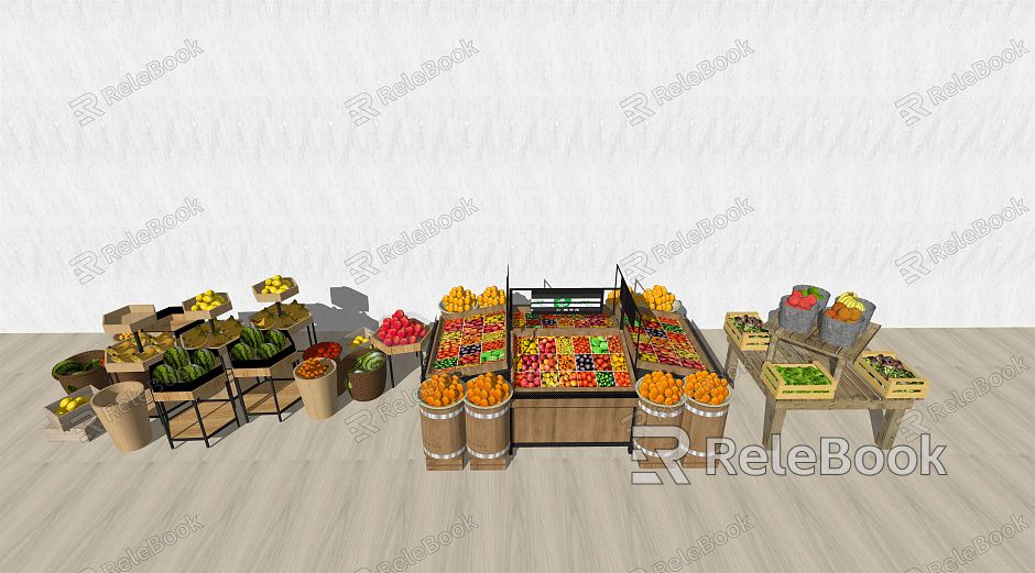 Modern Shelf Fruit and Vegetable Shelf Supermarket Shelf Fruit and Vegetable model