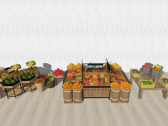 Modern Shelf Fruit and Vegetable Shelf Supermarket Shelf Fruit and Vegetable 3d model