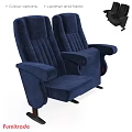 Comfortable Blue Velvet Leisure Chairs With Armrests For Home Theater Seating