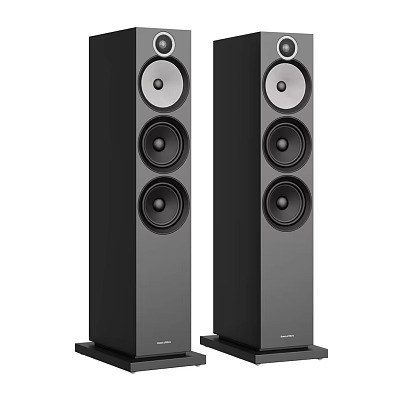 High Quality Black Floor Standing Speakers With Multiple Circular Drivers And Sleek Modern Design 3d model