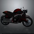 Red and Black Modern Motorcycle With Stylish Body Against Gray Background