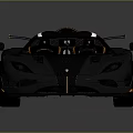 Sleek Dark Gray Supercar With Sporty Exterior Yellow Accents And Rear Spoiler