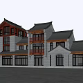 Chinese-style Ancient Building Shops 3d model