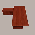 Modern Wooden Office Desk With Simple Design Extended Tabletop And Sturdy Legs