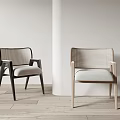 Modern Leisure Chairs With Woven Backrest Dark And Light Frame Comfortable Cushion