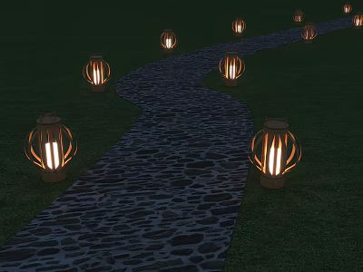 New Chinese lawn lamp lawn lamp 3d model