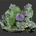 Natural Green And Purple Crystal Decorative Ornament Set With Mineral For Home Decor