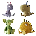 Colorful Soft Plush Dinosaur And Monster Stuffed Dolls With Cute Design