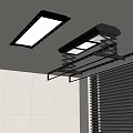 Modern Ceiling Mounted Drying Rack With Folding Design And LED Light 3d model