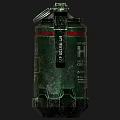 Military 40mm HE Grenade Weapon With Green Body Red Stripe And Metal Ring