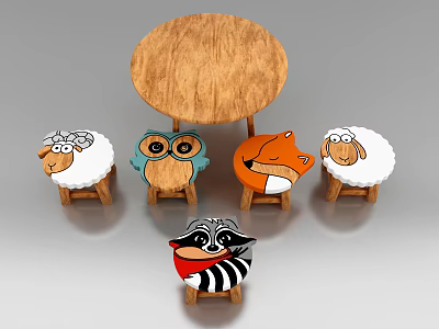 Modern Children's Table and Chair Children's Table and Chair Combination 3d model