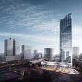 Modern Commercial Building Hanzhong Building Guide Animation 3d model