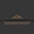 Traditional Chinese Architecture Roof Model With Detailed Tile Design And Curved Eaves Structure