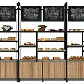 Modern Shelf Bread Dessert Store Shelf Display Cabinet 3d model