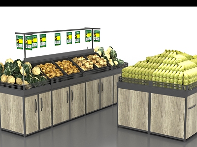 Vegetable Cabinet Vegetable Pile 3d model