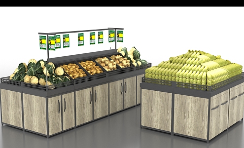 Vegetable Cabinet Vegetable Pile 3d model