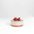 Delicious Four Strawberry Cakes With Cream Layers And Fresh Red Toppings On White Background