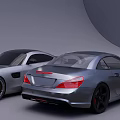 Modern Silver Sports Cars With Streamlined Body Sleek Design And Black Alloy Wheels