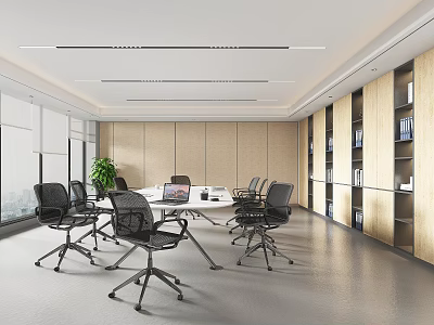 Modern Conference Room Company Office Conference Room Negotiation Room Report Room Report Hall Conference Tables and Chairs Filing Cabinet Display Locker 3d model